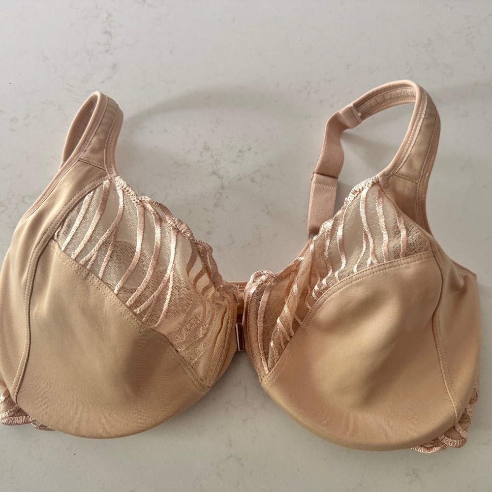 Elegant Cream Bra with Sheer Detailing